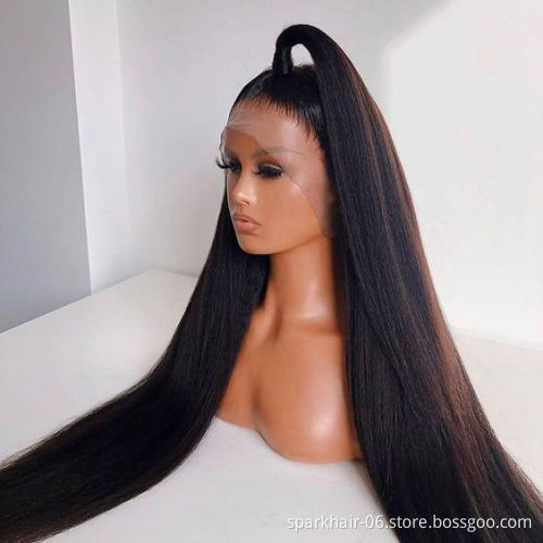 13X6 Transparent Lace Front Wig,Silky Straight 40 Inch Human Hair Wig,Brazilian Straight Lace Frontal Wig